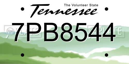 7PB8544 Tennessee License Plate