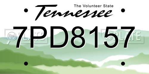 7PD8157 Tennessee License Plate