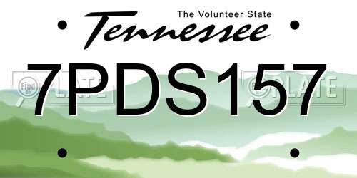 7PDS157 Tennessee License Plate