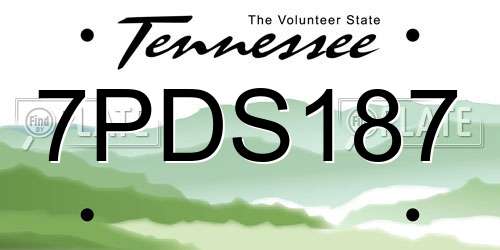 7PDS187 Tennessee License Plate
