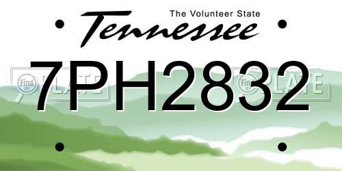 7PH2832 Tennessee License Plate