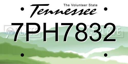 7PH7832 Tennessee License Plate