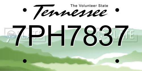 7PH7837 Tennessee License Plate