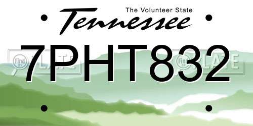 7PHT832 Tennessee License Plate