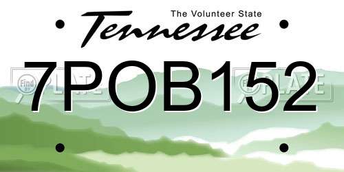 7POB152 Tennessee License Plate