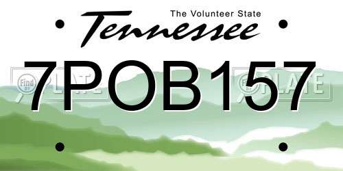 7POB157 Tennessee License Plate
