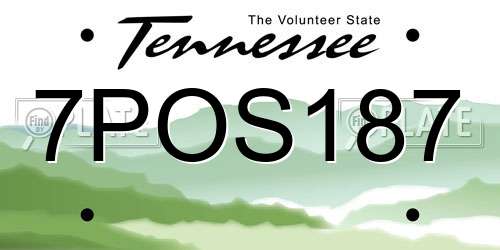7POS187 Tennessee License Plate