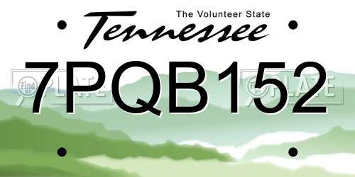7PQB152 Tennessee License Plate