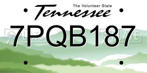 7PQB187 Tennessee License Plate
