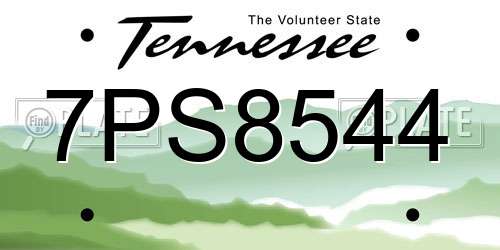7PS8544 Tennessee License Plate