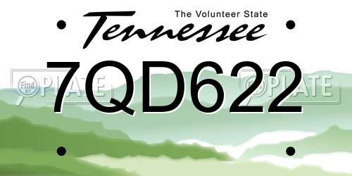 7QD622 Tennessee License Plate