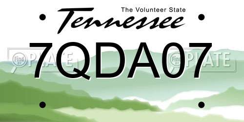 7QDA07 Tennessee License Plate