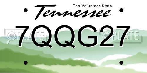 7QQG27 Tennessee License Plate