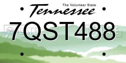 7QST488 Tennessee License Plate