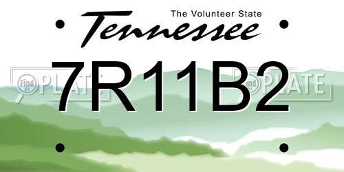 7R11B2 Tennessee License Plate