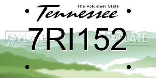 7RI152 Tennessee License Plate
