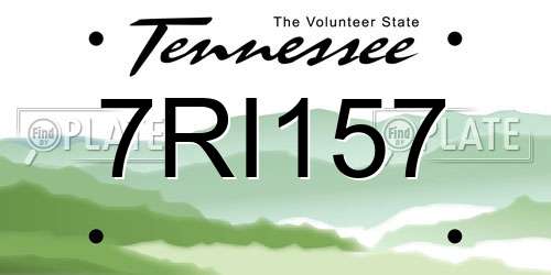 7RI157 Tennessee License Plate