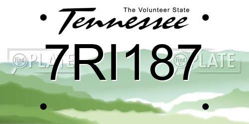7RI187 Tennessee License Plate