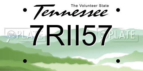 7RII57 Tennessee License Plate