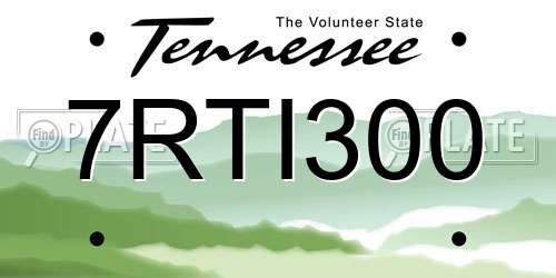 7RTI300 Tennessee License Plate