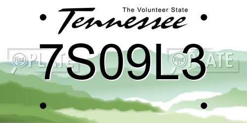 7S09L3 Tennessee License Plate