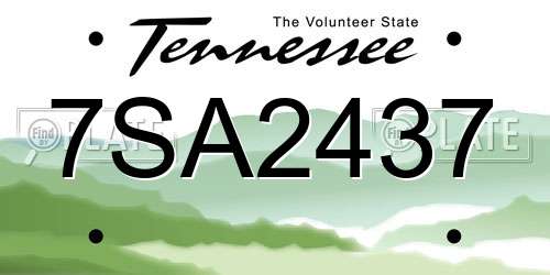 7SA2437 Tennessee License Plate