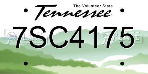 7SC4175 Tennessee License Plate