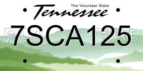 7SCA125 Tennessee License Plate