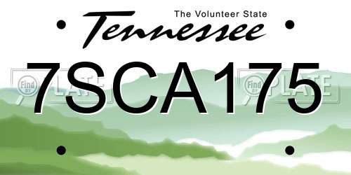 7SCA175 Tennessee License Plate