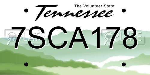7SCA178 Tennessee License Plate