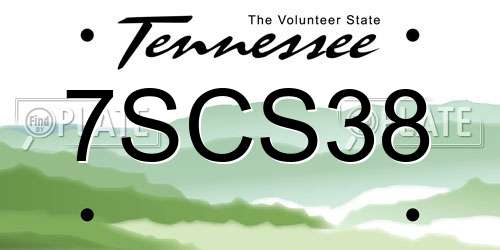 7SCS38 Tennessee License Plate