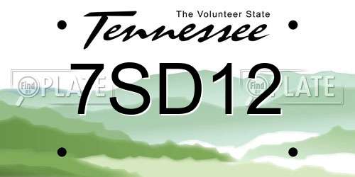 7SD12 Tennessee License Plate