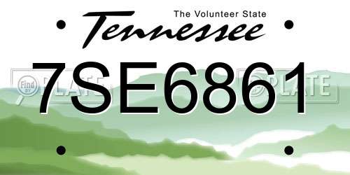 7SE6861 Tennessee License Plate