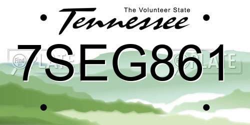7SEG861 Tennessee License Plate