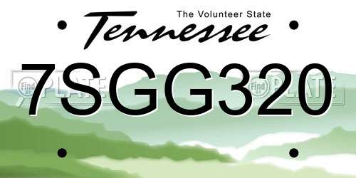 7SGG320 Tennessee License Plate