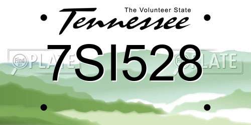 7SI528 Tennessee License Plate