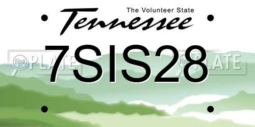 7SIS28 Tennessee License Plate