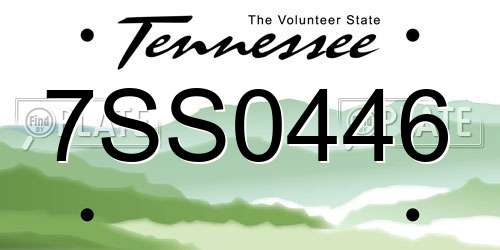 7SS0446 Tennessee License Plate
