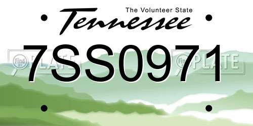 7SS0971 Tennessee License Plate