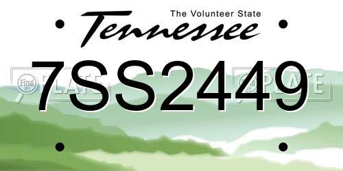 7SS2449 Tennessee License Plate