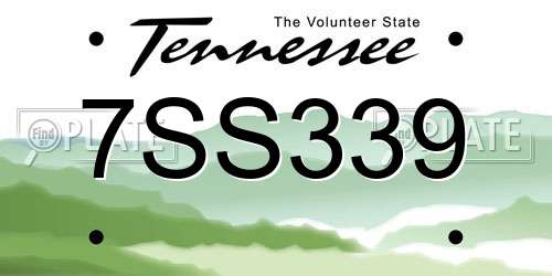 7SS339 Tennessee License Plate