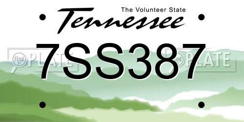 7SS387 Tennessee License Plate