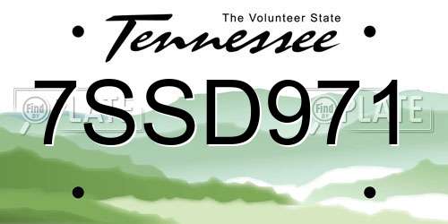 7SSD971 Tennessee License Plate
