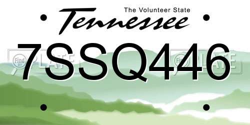 7SSQ446 Tennessee License Plate