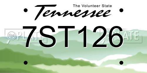 7ST126 Tennessee License Plate
