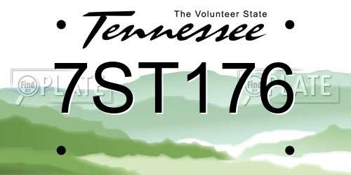 7ST176 Tennessee License Plate