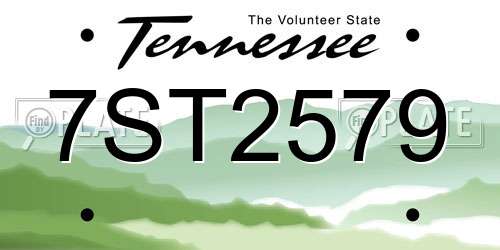 7ST2579 Tennessee License Plate