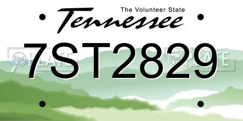 7ST2829 Tennessee License Plate