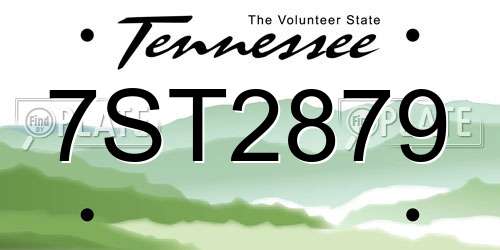 7ST2879 Tennessee License Plate