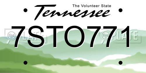 7STO771 Tennessee License Plate
